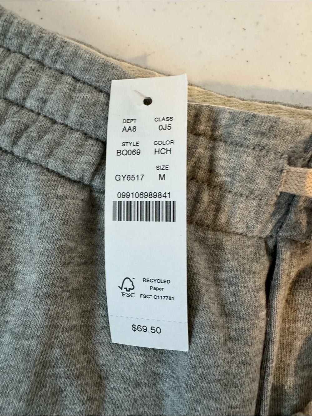 J. Crew Men's Heather Gray Drawstring Athletic Shorts Medium NWT